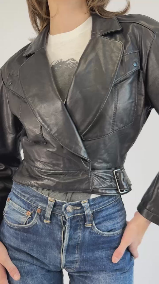 Cause Commotion North Beach Leather Cropped Jacket