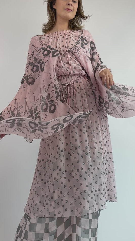 Scott Barrie Think Pink Chiffon Dress