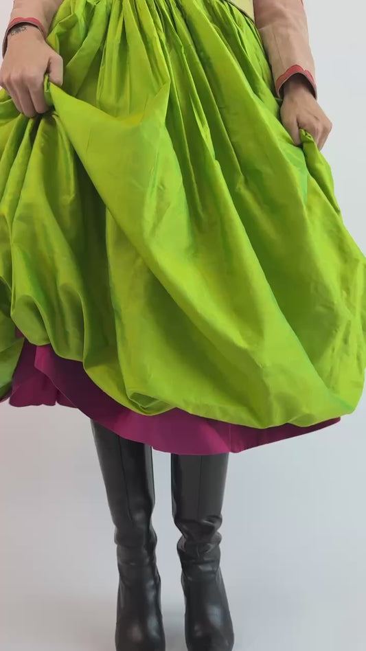 YSL Apple of My Eye Taffeta Balloon Skirt