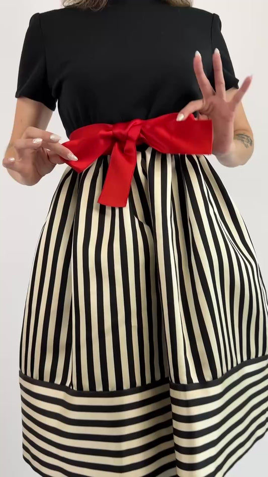 Bill Blass Rouge Blanc Noir Dress