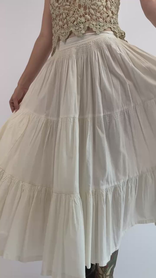 Cream and Sugar Indian Cotton Skirt