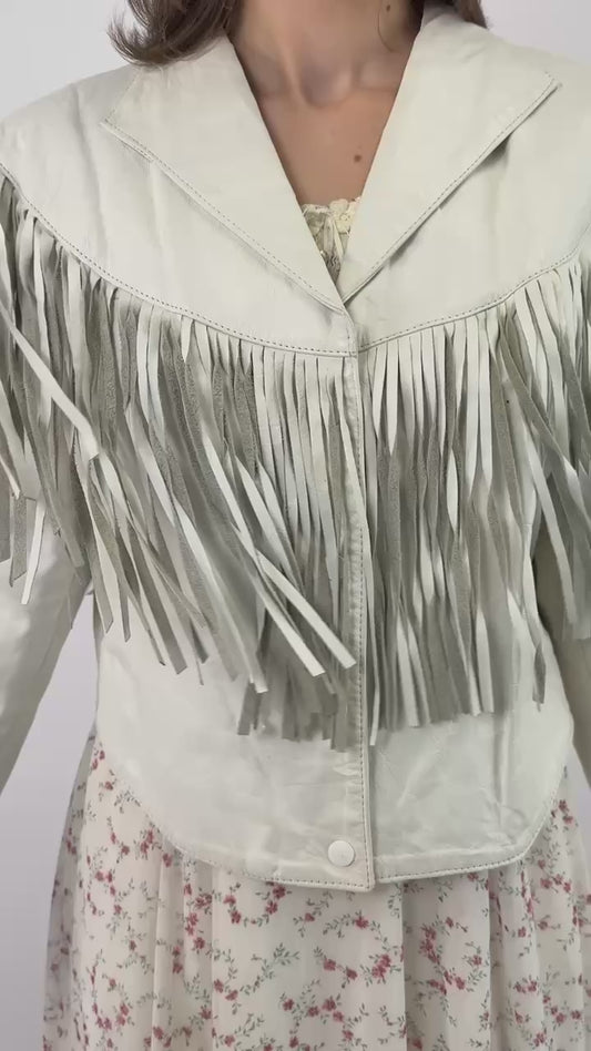 Sloan Peterson White Fringe Jacket