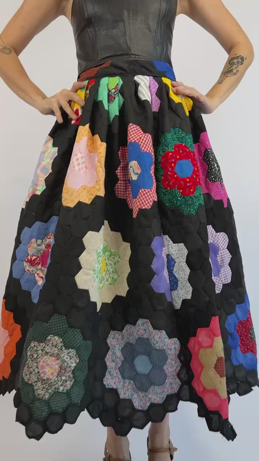 Homemade Mosaic Quilt Skirt