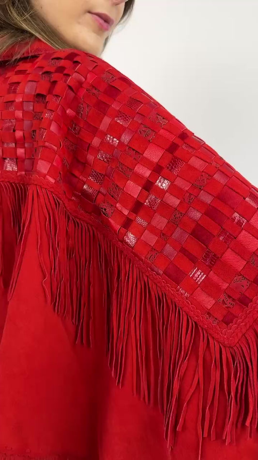 Gossamer Wings Woven Romance Suede Poncho