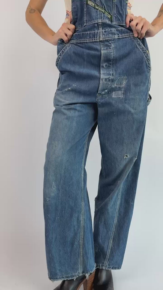 Make A Name Key Indigo Denim Overalls