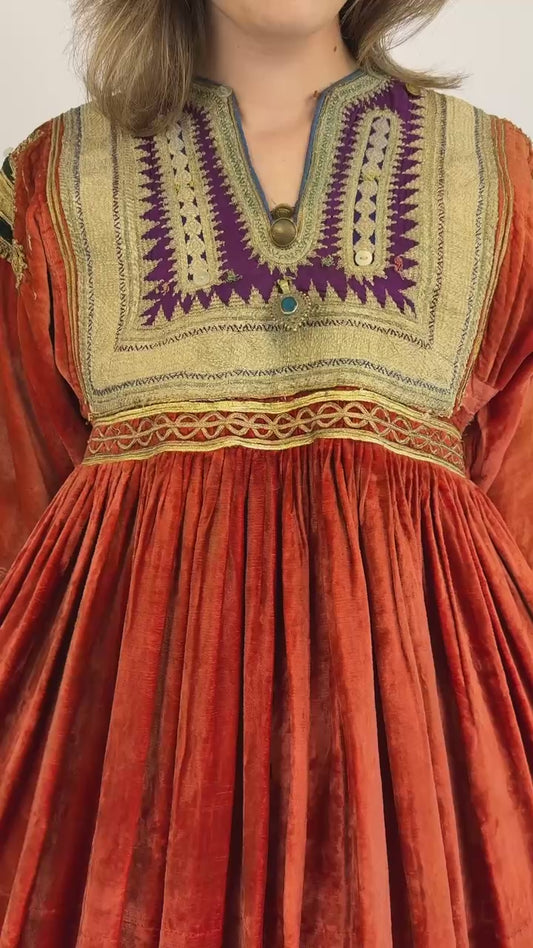 Afghan Citrine Centuries Folk Art Dress