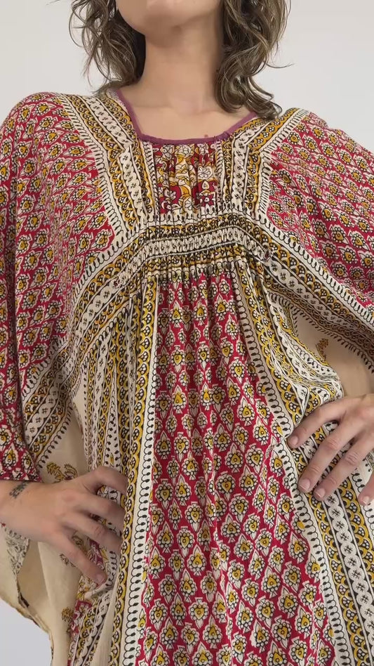1970s Sandswept Gems Indian Cotton Caftan