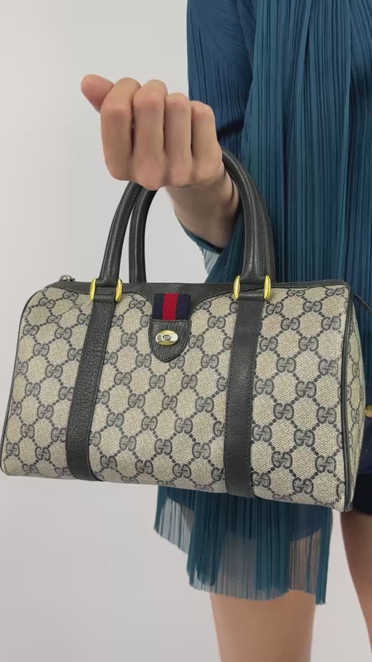 Blue Gucci Boston Bag