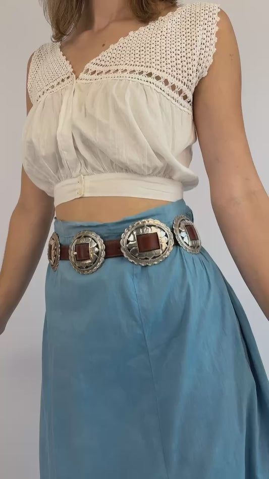 Brighton Brown Leather Concho Belt