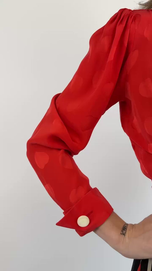 YSL Heart On My Sleeve Silk Blouse
