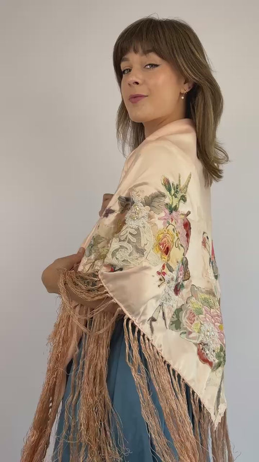 How I Love Thee Embroidered Piano Shawl