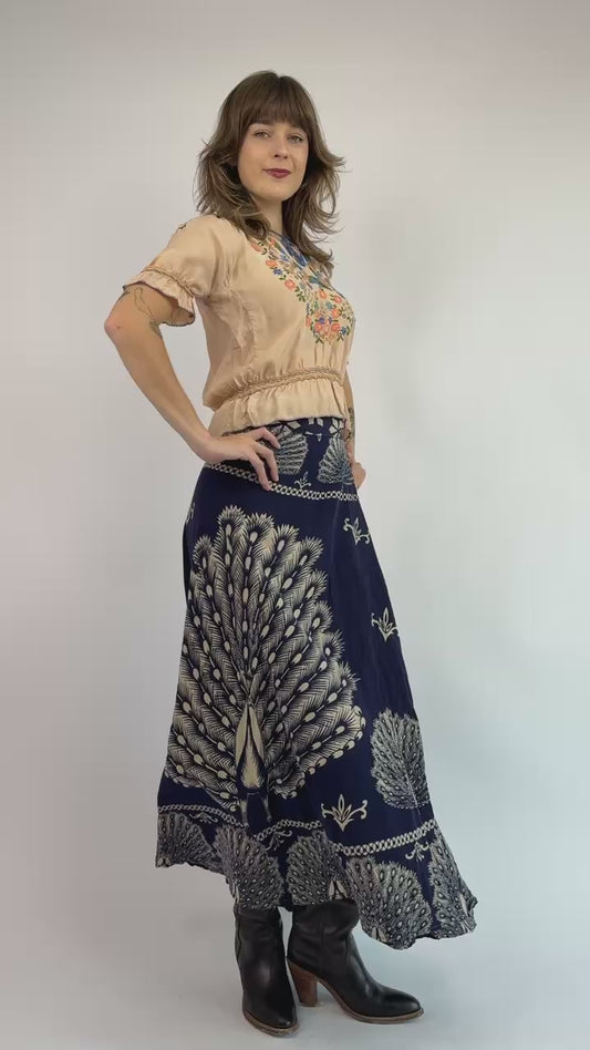 Walk The Walk Peacock Wrap Skirt
