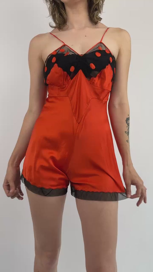 1930s Lady Bug Slumber Silk Step In