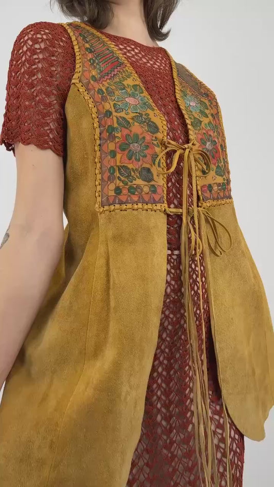 Sweet n' Suede Char Longline Vest