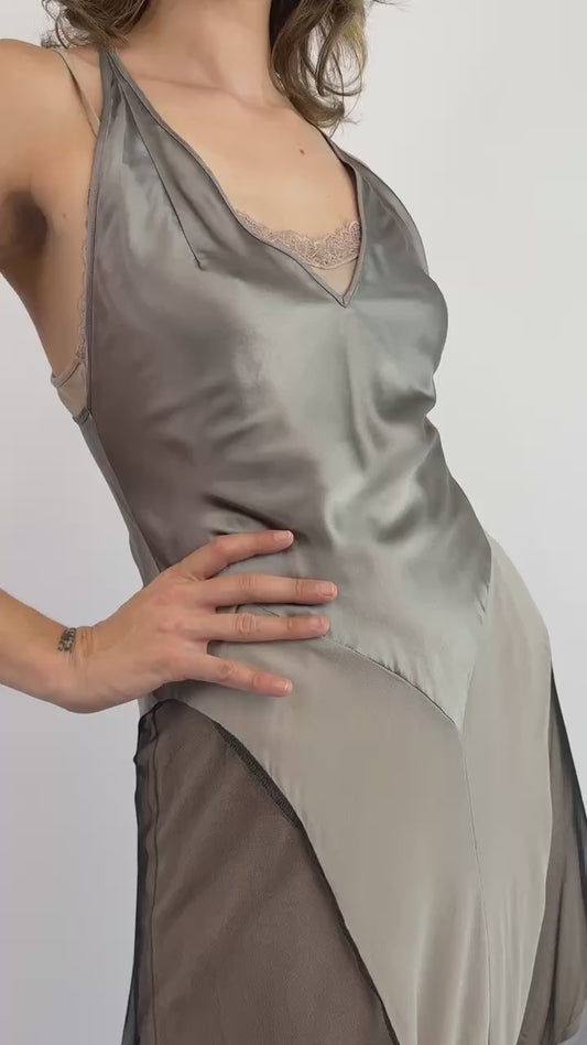 Victorias Secret With Sheer Force Silk Maxi Dress